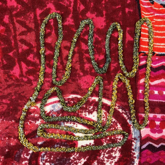 Spa by Chico's Jacket Womens 2 Large Full Zip Art To Wear Abstract Pink Colorful - Picture 5 of 12